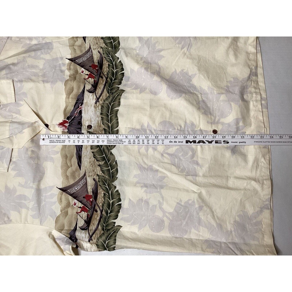 Hawaiian Shirt Winnie Fashion Volcano Tan Boats Men’s XL - Picture 3 of 4